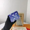 Portfel Luksusowy skórzany wzór mody Wzór Niebieski Torebka Projektant męski torebka retro dla mężczyzn klasyczne uchwyty na karty monety słynne sprzęgło