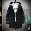 Herren Trenchcoats Frühling und Herbst Klassisch Mode Einfarbig Mittellang Jacke Lässig Lose Hochwertige Windjacke 4XL 230413