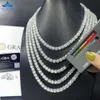 necklace hip hop sterling sier 2mm 3mm 4mm 5mm 6.5mm vvs moissanite diamond necklace moissanite tennis chain