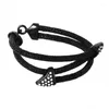 Bracelet (10pcs) Bracelet Exotique Fait Main Bracelets Stingray Femme Et Homme Bracelets En Cuir Noir Avec CZ
