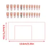 False Nails 24pcs/box White French Fake Press On Long Xl Length Rhinestone Design Full Cover Acrylic Nail Tips