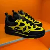 Luxury Designer Shoes Men Casual Shoe Fluorescerande gul och vit kalvskinn sneakers MJPIY055552