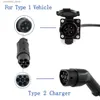 Electric Vehicle Accessories Typ 2 till Type 1 Ny Energy Electric Vehicle Charging Adapter EU Standard till US Standard IEC 62196 till SAE J1772 Biltillbehör Q231113