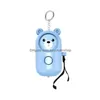 Keychains Lanyards 6 Färger 130dB Bear Alarm Personlig LED -ficklampa Självförsvar Keyrings Säkerhet Säkerhet Alert Device Key Chain DHFXW