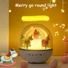 Luci notturne Creative Romantic Merry Go Round Light LED Giocattoli per bambini Regali di festa Carillon Bluetooth Lampada per atmosfera colorata