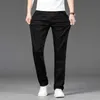 Jeans masculino clássico estilo masculino FIT FIT WHITE Business Moda de jeans Jeans avançada Avanço de algodão calças de marca masculina w0413