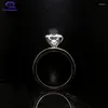 Cluster Rings Wholesale Price 14K Yellow Gold Jewelry Ring Two Color 2ct Cushion 7mm Moissanite