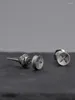 Boucles d'oreilles à dos avec vis pour femmes, gommage minimaliste, tendance, Punk, couleur argent, perforation métallique, bijoux spéciaux, cadeau, 2023