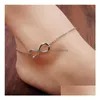 Foot Jewelry Charm Anklets Bracelets Lucky 8 Word Anklet For Women Beach Pool Party Ankle Bracelet Drop Delivery Dhamw