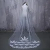 Bride Veils White Applique Tulle 3 meters veu de noiva long wedding bridal accessories lace veil