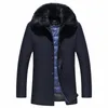 Herr ull blandar Autumn Winter Wool Coat Men Cashmere Middle Long Longable Down Jacket Woolen S Clothing FC 231113