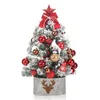 Juldekorationer DIY Artificial Tree med LED mini Desktop Pine PVC Decoration Year Ornament 4560cm 231113