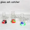 hookahs 3.5 Inch Glasss Ash Catcher with 14mm 18mm 7ml Silicone Container Reclaimer Thick Pyrex Ashcatcher for Glass Water Bongs 12 LL