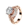 Ladies White Topaz Gemstone Dainty Rings Drop Shipping 14K Rose Gold Micro Inlaid Diamond Engagement Ring For Women