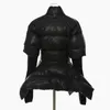 Damskie okopy płaszcze kobiety czarny puffer parkas kurtka podtrzymywana ciepły puchowy pasek zimowy płaszcz zimowy