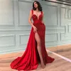 Casual Dresses Evening Party Women Elegant Sexy Deep V Neck High Split Sequin Red Long Maxi Dress Sleeveless Backless Night Club