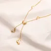 18k Gold Plated Luxury Brand Designer Pendants Halsband Rostfritt stål Blommor Choker Pendant Halsband kedja smycken Tillbehör gåvor