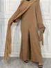 Ethnic Clothing Tumbus muzułmański zestaw Kobiet Patchwork Planowana długa sukienka z szerokimi spodniami nóg pasujący do Islam Dubai Turkey Arabic Abaya