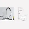 Bathroom Sink Faucets Brass Chrome Basin Faucet Duplex Double Handle And Cold Water Maxer 360° Swivel Tap With 2 Hoses