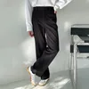 Calças masculinas Coreano Moda Tendência Reta Lã Casual Botões Escondidos Bottoms Design Calças Espessadas 2A0528