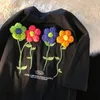 T-shirts femme été Appliques Floral doux fille Kawaii vêtements haute qualité coton grand 2XL t-shirt hauts Harajuku décontracté adolescents