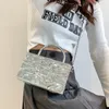 Evening Bags Metallic Handbags For Women 2023 Hard Acrylic Ice Crack Luxury Bag Woman Mobile Phones Square Fashion Shoulder Ladies