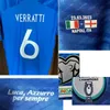 American College Football Wear 2023 Italyy Maillot Luca Azzurro Per Semper Verratti Barella Spazzola Jersey med full sponsor