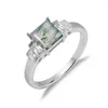 Küme Yüzük Gem'in Güzellik Klasik Doğal Yosun Akik Yüzüğü 925 STERLING Gümüş Nişan Romantik Alya Bantları Kadınlar İçin Güzel Takılar