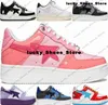 Sneakers Mens A Bathing Ape Bapesta Low Size 12 Casual US12 Shoes Big Size US 12 Designer Women Trainers Camo Combo Pink 46 Black Chaussures White Running Scarpe