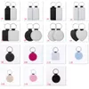 Party Gifts PU Leather Sublimation Keychain DIY Blank And Glitter Shining Key chain Heat Transfer Jewelry Accessories D23-81