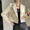 Damen Anzüge Mantel Frühling Damen Vintage Blazer Oberbekleidung Korean Fashion Crop Top Damen Langarm Chic und Elegant Arbeitsbüro Jacke