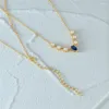 Wisiorki BOAKO Prawdziwe 925 srebrne naszyjniki łańcuchowe dla kobiet geometryczne niebieskie białe kryształowy luksus cyrkon szyja corrente de prata