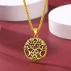 Pendant Necklaces Hip Hop Tree Of Life Necklace For Man Geometric Star Hollow Out Punk Simple Alloy Jewelry Party Gifts