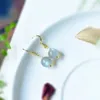 Boucles d'oreilles pendantes en pierre de lune naturelle, perles d'eau douce, de culture de noël, beaux accessoires pour le jour du poisson