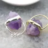 Anhänger Halsketten Roher Amethyst Kupferring Heilkristall Unregelmäßiger Quarz Geode Druzy Vintage Halskette Für Schmuckherstellung Zubehör