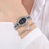 2024 Hot Selling Watch Chain Square Full Diamond Women's Fashion Casual Starry Sky Face