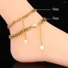 Anklets Hip Hop Stainless Steel Plated Anklet Cuban Link Chain for Women Gift Bling