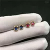 Stud Earrings KJJEAXCMY Fine Jewelry Natural Ruby Sapphire 925 Sterling Silver Women Ear Studs Support Test Luxury