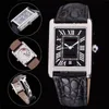 Top Qualité Hommes Montre De Mode Classique Carré Design En Acier Inoxydable Hommes Montres Mouvement Automatique Glide Sweep Move Montres-bracelets Horloge a47