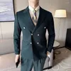 Men's Suits 2023 Blazer Hombre Double-breasted Business Casual Jacket Slim Fit Social Coat Custom Made Suit L87