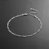 ChicSilver Bracelet de cheville en argent sterling 925 pour femme 3 mm 5 mm Chaîne Figaro à maillons d'été Bijou de pied de plage 9-11" Bracelet de cheville simple réglable Q231113