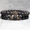 Strand Noter Hiphop Rock Menses Breads Bracelet Real Natural Stone Vulcânica Braslet Homme Boy Gótico Bra -Pullocante Mircão Brazalete