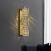 Lâmpada de parede moderno luxo de luxo leve cristal em aço inoxidável