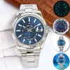 Mäns Sky Designer Brown Dial 2813 Automatisk mekanisk rörelse 42mm Dual Rotation Function Date Sapphire Waterproof Montre de Luxe Gift Watch