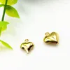 Pendentif Colliers 20pcs plaqué or en acier inoxydable fabrication de bijoux pendentifs coeur doux cadeau de la Saint-Valentin bricolage