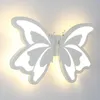 Lámpara de pared Luz LED contemporánea con pantalla de mariposa para baño Dormitorio 24W Sconce Iluminación interior blanca Arylic