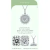 Round moissanite necklace for women in 925 sterling silver with deluxe surround brilliant cut diamond collar chain