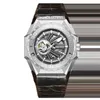 Relojes de pulsera Reef Tiger Reloj automático para hombres Manos luminosas Esqueleto Dial 100 m Reloj de pulsera mecánico de zafiro resistente al agua Reloj 231110