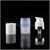 Förpackningsflaskor grossist tom 5 ml 10 ml luftlös klar vakuumpumplotionflaska med Sier Ring er kosmetisk förpackning DH87761896163 DHLY1