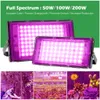 Grow Lights 220V LED Grow Light Full Spectrum Waterproof Phytolamp for Plants 50W/100W/200W Plant Flood Light With Stand for Greenhouse Tent P230413